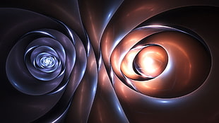 brown and gray spiral artwork